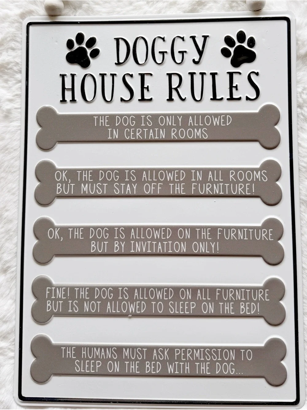 Dog House Rules Hanging Metal Wall Sign